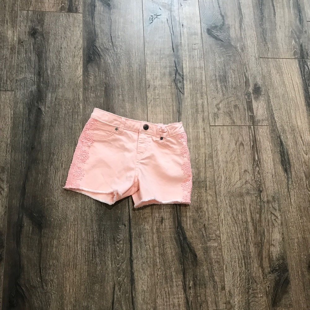 Peach jean shorts